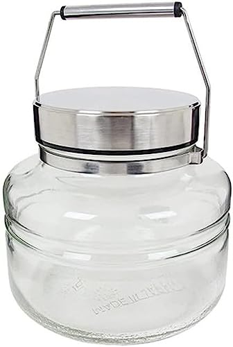 SilteD Tarro de Vidrio Botella de Vino con Burbujas Sello de Boca Ancha Tanque de Vino de Ciruela Verde Tanque de Almacenamiento Encurtidos (Color: Verde, Tamaño: 2L)
