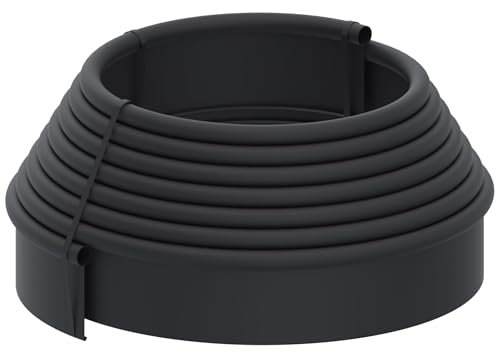 Vodaland Country edging for landscaping - 10 metres long and 110mm tall - garden and flower bed border (Black)
