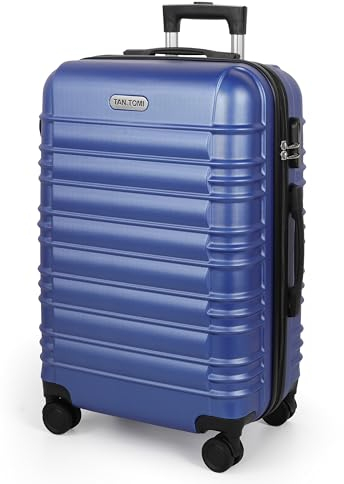 MoFut Hartschalen-Handgepäck Koffer Mittelgroß aus ABS – Reisekoffer mit 4 Drehbaren Rollen (360°), Trolley mit Aluminium-Teleskopstange und TSA-Zahlenschloss (L – 65L, Himmelblau)