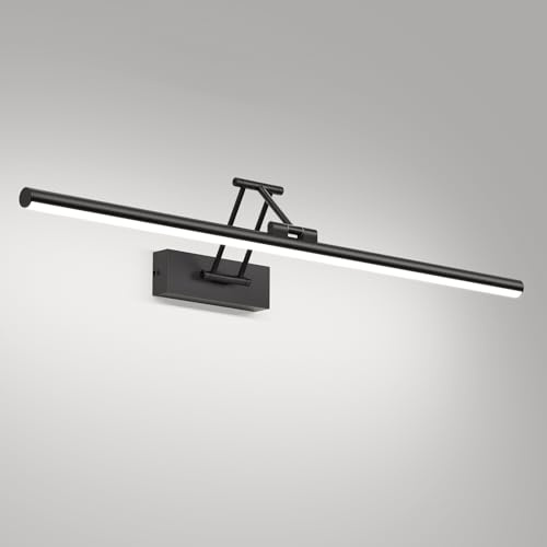 Klighten LED Spiegellampe Bad 70cm,24W 1650 LM,5500K, Schwarz | Drehung Spiegellampen für bad IP44, Spiegelleuchte Badezimmer, LED Badspiegelleuchten Badezimmerspiegel