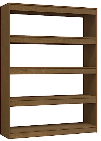 Bücherregal Standregal freistehendes Büroregal Aktenregal Aufbewahrungsregal Raumteiler Lagerregal für Wohnzimmer, 100x30x135,5 cm Massivholz Kiefer