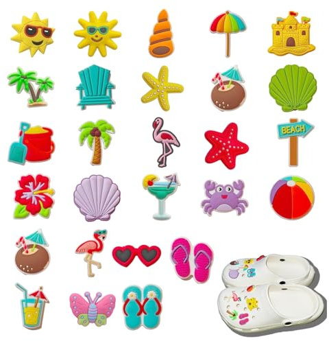 LoNinLoAn Schuhanstecker, 27 Stück Anstecker Schuh Charms, Schuhschmuck Pins, Cartoon-Schuhdekorationen, PVC Anstecker Hole Shoe Decoration für Clogs DIY Dekorationen