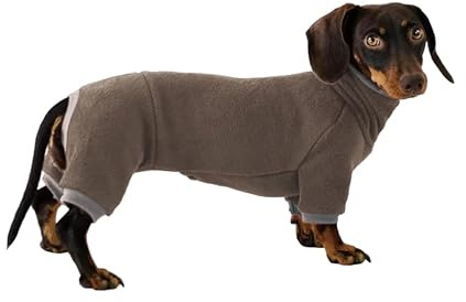 Rollkragenpullover für Dackel-Hunde – Warme Winterkleidung für Dackel, Winteroutfit für Teckel (Braun, S)