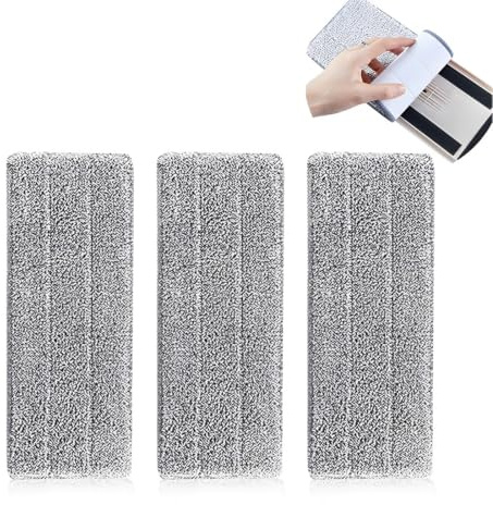 PEXIVOZ 3 PCS 32 x 12cm Bonnettes Microfibre，Chiffons Serpillières Bonnettes en Microfibre，réutilisables et lavables en machine, têtes de rechange