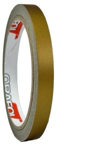 Dekorative Zierstreifen, 10 Meter Länge, Premium-Folie, Mattoptik, Selbstklebend, Vielseitig Einsetzbar (Matt Gold, 18mm)