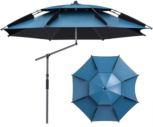 Parasol de Plage Coupe-Vent 200 cm/220 cm/240 cm/260 cm, Protection UPF50+, Parasol Portable avec Ancre À Sable, Sac de Transport pour Terrasse, Jardin, Pêche en Plein Air(220cm/7ft)