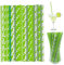 Pajitas de Papel, 300 Piezas de Pajitas de Papel de Colores, Pajas de Beber Reciclables para Beber, Bebidas Frías y Calientes para Fiestas, Bodas y Todas las Ocasiones (verdes)