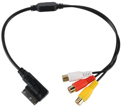 Alnicov Cavo di conversione Dati USB AMI per Auto Cavo di Ingresso Audio Video Femmina AMI MMI a 3RCA per dispositivi Dvd e Audio Video