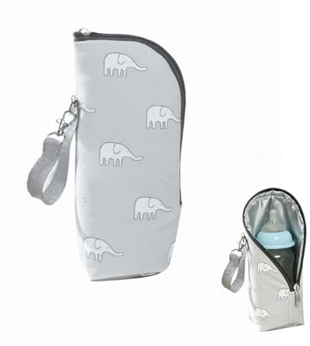 Baby Flaschen Isolierbeutel, Babyflaschenwärmer, Kühltasche für Muttermilch, Isoliertasche für Reiseflaschen, für Kinderwagen, Reisen im Freien (Elefant)