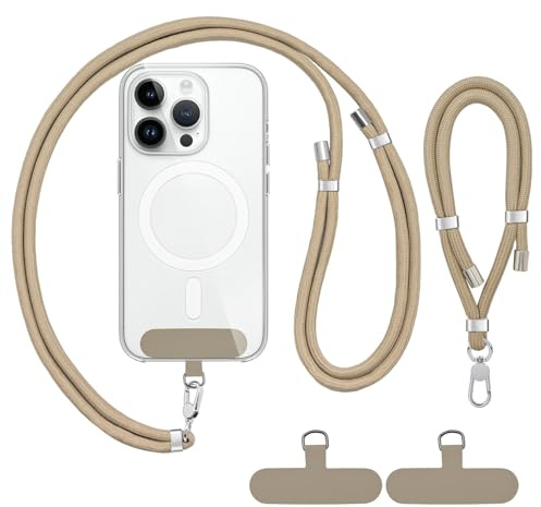 ShinningCare Phone Lanyard 2Pcs, Phone Lanyard Crossbody + Phone Wrist Strap Adjustable, 6mm Neck Cell Phone Strap Anti Theft Compatible with Most Mobile Phones for Women Men