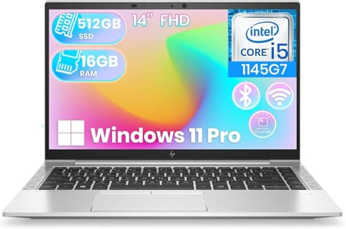 HP EliteBook 840 G8 14 FHD Touchscreen Laptop Computer, 11th Gen Intel Core i5-1145G7, 16GB DDR4 RAM,512GB SSD, QWERTY Keyboard, HDMI, Windows 11 Pro (Refurbished)