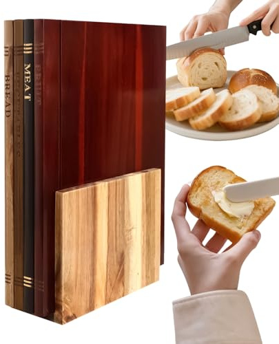 Planches à Découper Livres | Planche en Bois avec Support,Planches à Découper Livres | pour Cuisine Maison Charcuterie Appartement Plan de Travail Cuisson Poulet Steak