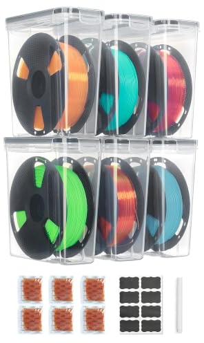 Vtopmart Lot de 6 boîtes de rangement pour filaments, 4 l pour imprimante 3D