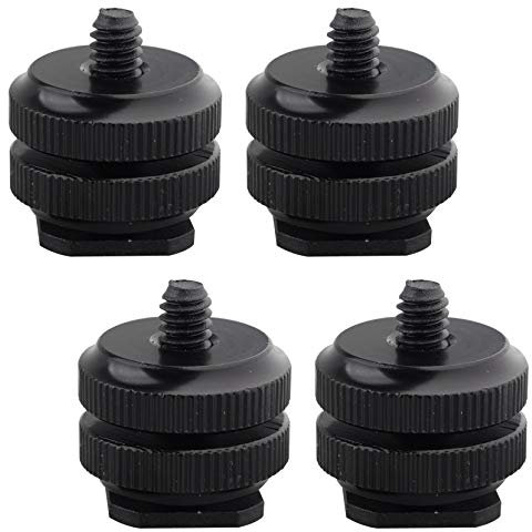 Jopto Supporto a slitta con attacco a vite per treppiedi da 1/4-20, in metallo, con attacco a slitta a slitta calda, supporto per flash, vite di conversione per fotocamera DSLR