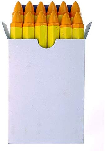 Stix 12 Craie Crayon Cire Jaune pour Pneu Marqueur Imperméable Longueur 103 mm Indication Lieu de Crevaison/Stockage