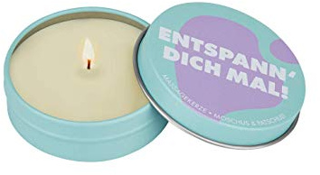 EIS Massagekerze Moschus + Patschuli „ENTSPANN DICH MAL!“ | Accessoire | Zubehör | Geschenkidee
