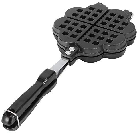 YRHH Nonstick Manual Waffle Maker, Heart Shaped Aluminum Waffle Mold with Nonstick Inner Coating and Handle for Waffles Breakfast Snacks
