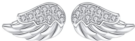 Arrebol Engel und Teufel Ohrringe Damen 925 Sterling Silber Asymmetrische Ohrstecker für Frauen Original Schmuck Weihnachts Geschenk Ehefrau Tochter
