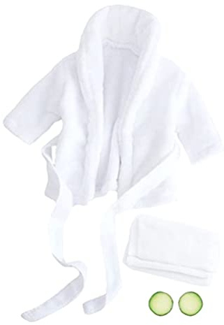 TOYANDONA Newborn Bathrobe Set Infant Photography Outfit with Cucumber Baby Bath Towel Prop Soft Comfortable Baby Dressing Gown for Boys and Girls