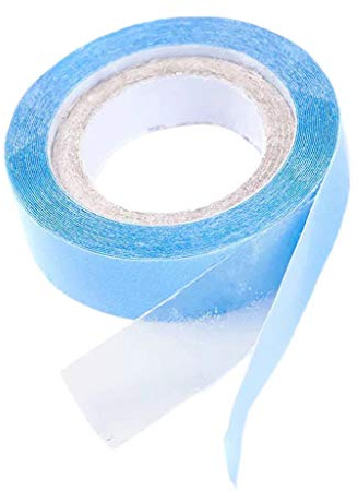 Easnea 3 Yards Lace Front Wig Support Tape Roll Strong Adhesive Double Sided Hair Replacement Tape for Skin Weft Hair Toupees Beards and Wigs Water-Proof - as described, 0.8cm