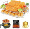 YQL Upgraded 2 Layers Square Air Fryer Rack for Cosori 5.5L/6.4L, Air Fryer Accessories Grill Shelf | 22cm x 20cm x 9cm | Dehydrator Rack Tray for Gourmia 6.7L,Tefal 6.5L, Airfryer Oven 10-12L