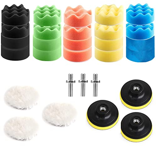 Set di spugne per lucidatura, per auto, per lucidatura, per lucidatura, per lucidatura, per lucidatura, levigatrice, cuscinetto per lucidatura, trapano
