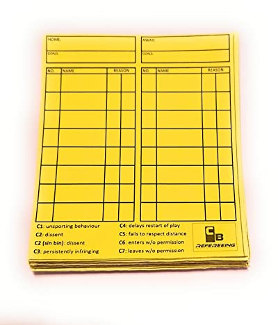 30 YELLOW RefCards - REFEREE STICKERS FOR your cards - 30 REFCARDS - MADE FOR EASIER REFEREEING
