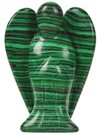 Justinstones Intagliato Sintetico Malachite Gemma Pace Angelo Pocket Guardian Angel Healing Statua 2 pollici