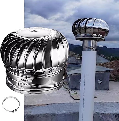 Griglia aerazione/ ventilazione, Comignolo 110mm 160mm 200mm 250mm 300mm Comignolo Rotondo per Esterno, Copertura per Camino in Acciaio Inossidabile Spinner, Copertura per Sfiato Tubo Canna Fumaria Su