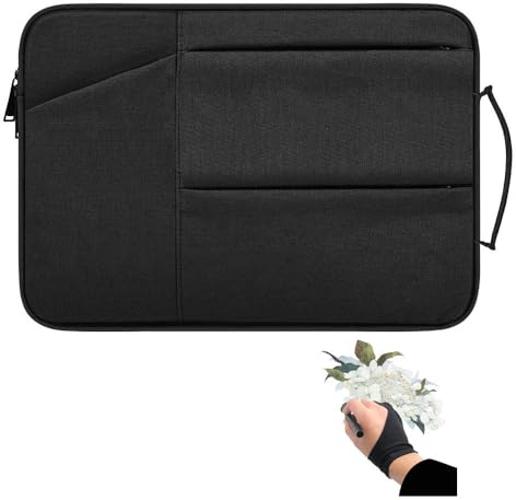 Funda Protectora para Tablet de Dibujo Compatible con XP-Pen Deco01 V2, Deco03, Star03, M708, M106K, M10K, Huion HS611 H1060P (Negro)