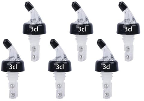 Minnhua 6 Piezas Vertedor de Botellas 30ml Vertedor Automático de Botellas Medido Vertedor de Botellas Vino 2CL Cónica Boquillas Anti-Goteo Dispensador para Bebidas Cócteles Aceite y Vino