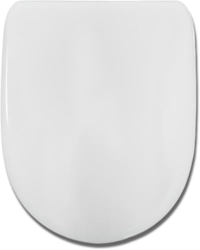 Vue Soft Close Toilet Seat & Cover, D Shape, White, Model W302301, Quick Release, Easy Clean, Adjustable Hinges, 45x36x3.5 cm