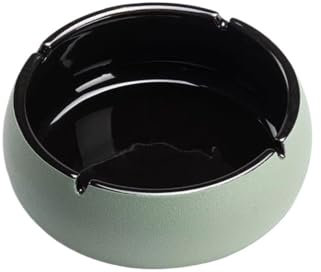 TCDHICY Aschenbecher Keramik-Aschenbecher mit großem Fassungsvermögen, Innenwand, Schwarze Glasur-Aschenbecher, Tisch-Aschenbecher for Innen- und Außendekorationen, Raucherhalter Desktop-Aschenbecher