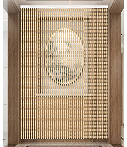 Bead Curtain，Bamboo Beaded Door Curtain ，Beaded Curtain For Doorways Natural Wood Beaded Curtains String Bead Curtain,Doorway Room Divider Door Curtain,Hanging Beads Blind Fly Curtain Screen Panel,Par