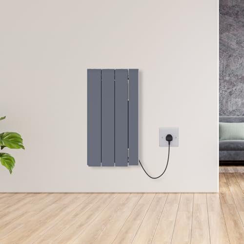 Warmehaus Smart WiFi 700W Ceramic Radiator Portable Electric Heater | Wall Mounted Electric Radiator, Programmable Electric Heater, Slimline Radiator with Timer Thermostat, Wifi Electric Radiator