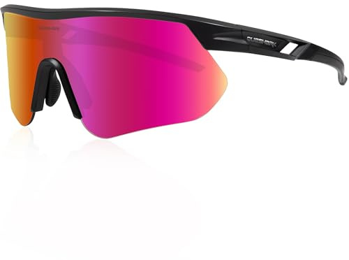 Queshark Occhiali Ciclismo, 29g Ultraleggero | Anti-UV400 | TR90 Telaio | Antiurto, Occhiali Veloci per Ciclismo Corsa Guida Pesca Golf Sport All'aperto