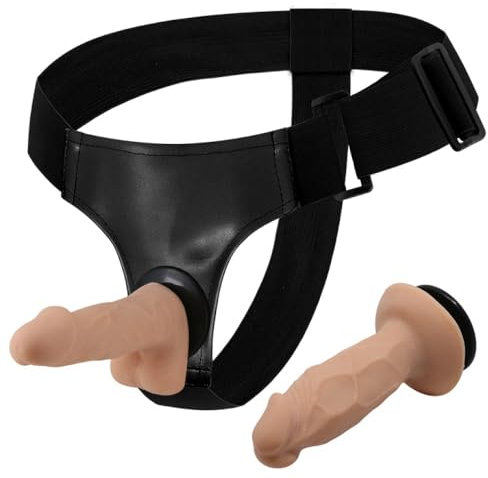 CUPIDO TOYS Pegging Strapon Anale Uomo con 2 PICCOLI Dildo, Cintura fallica con pene indossabile da donna per penetrazione anale dell'uomo, cinta con pene piccolo