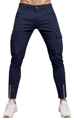 Pantaloni Cargo Uomo Leggero Lavoro Casual Pantaloni Da Camminata Baggy Comodo Larghi Pantalone Tuta Trekking Cotone Pantalone Tasconato Con Tasche Laterali Tattici E Militari Estivo Cargo Pants