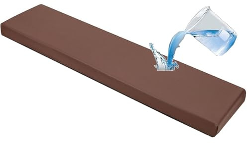 JORTUIO Cojín de Banco para Jardin Exteriores, Impermeable Cojines para Bancos Zapatero,Antideslizante con Parte Inferior, 5 cm de Grosor,para Bancos de Columpios, terrazas Bancos(Coffee,120x55x5cm)
