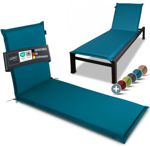 LILENO HOME Sonnenliege Auflage als [1er Set - Rollliege] in Petrol | Gartenliegen Auflage perfekt für Strandliege - Polster Auflage für Gartenliege (188x60x5cm) MIA