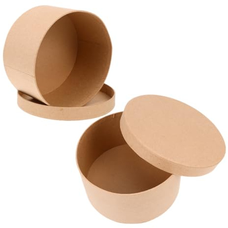 CALLARON 2stücke Runde Pappmaché-boxen Mit Deckel Diy-küchenboxen Für Süßigkeiten Und Kekse Verpackung Für Hochzeiten Geburtstage Und Partys