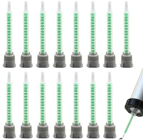 15 ugelli per miscelatori statici per colla 2 K, in resina epossidica, ugello miscelatore, ugelli per miscelatore, punte per miscelatore, colla in plastica 1:1, ugello statico per pistola a 2