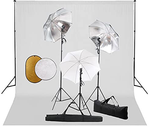 Snsowed Kit Studio Fotografico con Luci Ombrelli Fondale e Riflettore,Studio Foto,Fotografia,Illuminazione e Studio,Luci e Flash da studio-3067090