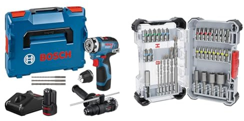 Bosch Professional 12V System Akku-Bohrschrauber GSR 12V-35 FC + 35x Extra Hard Schrauberbit‑ und CYL-3 Bohrer-Set (197 x 110,5 mm)