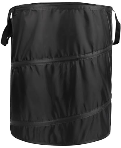Black 37L Pop Up Garden Waste Bag Oxford Cloth (420d) Collapsible Large Heavy Duty Sack With Handles For Waste Rubbish Toys Etc Garden Bag For Storage Gardening Reusable Container for Lawn Care
