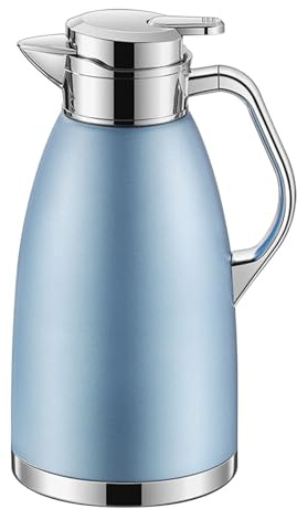 2,3 l termoskanna, 304 rostfritt stål dubbelväggig vakuumisolering, termoskanna, kaffekanna, 36 timmars värmelagrande och läckagesäker tekanna med stor kapacitet (blå)