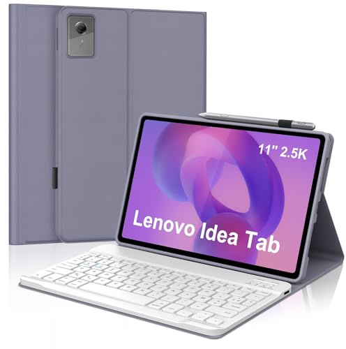 IVEOPPE Coque Clavier pour Lenovo Idea Tab 11 2025, Étui Keyboard Housse Amovible Bluetooth AZERTY Layout pour Lenovo Idea Tab 11 Pouces TB-336ZU/TB-336FU, Violet Lavande