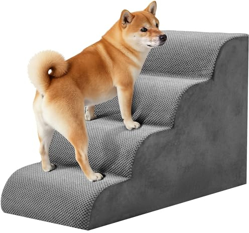 NEWBULIG 4-Step Dog Stairs, 20 H Dog Steps for Sofa and Chair, Non-Slip Sturdy Pet Steps for Small Dogs and Cats, Pet Ramp for High Bed Indoor