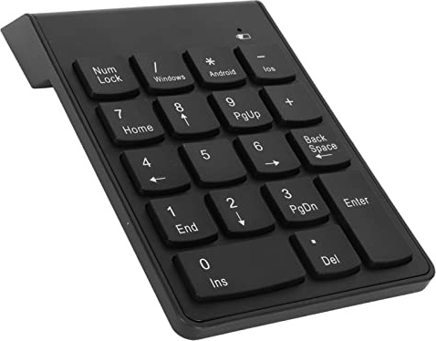 TICFOX-Teclas numéricas inalámbricas Bluetooth, 18 Teclas en Forma de U, Distancia de conexión de 32,8 pies, Mini Teclado numérico de bajo Ruido para Ordenador portátil y PC