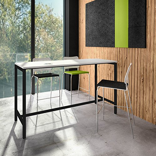 Stehtisch NOVA 180 x 70 cm groß Hochtisch Bartisch Tresentisch Theke, Gestellfarbe:Schwarz